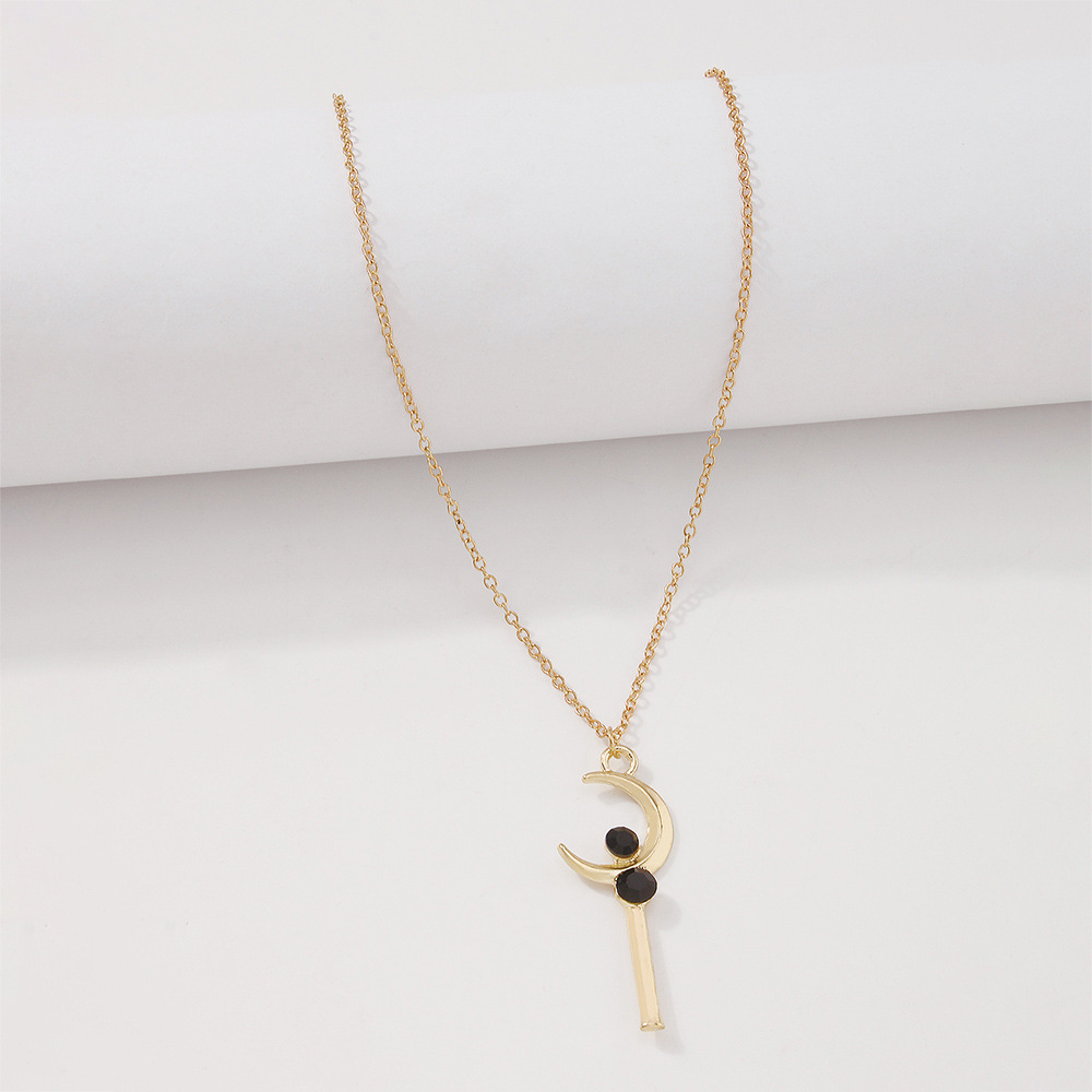 fashion magic wand moon diamond necklace wholesale Nihaojewelry