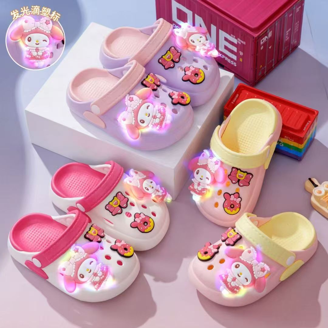 Children's Slippers Summer New Eva Cartoon Luminous Cute Baby Girls Indoor and Outdoor Anti-Slip Croc Shoes Wholesale