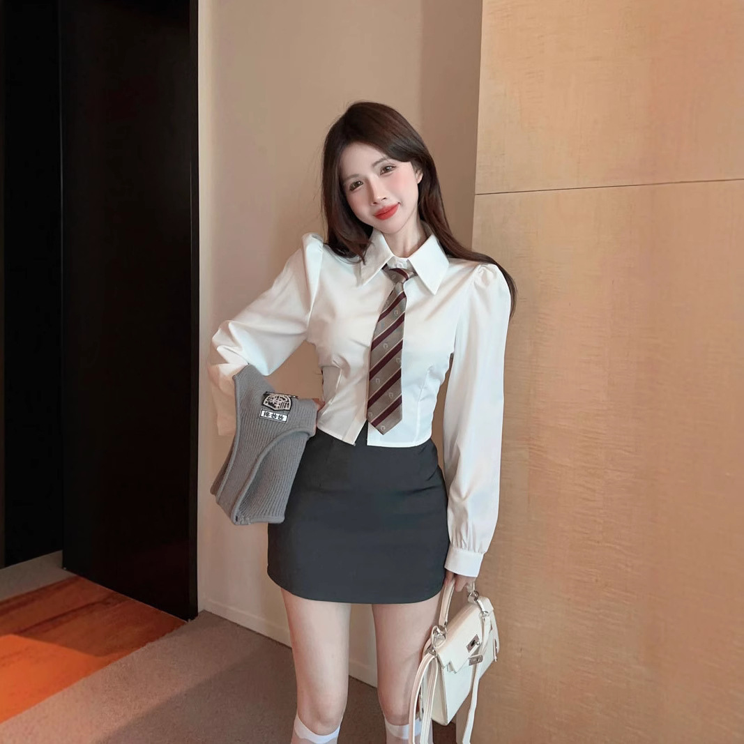 작은 패션 서양식 달콤한 핫 칼리지 스타일 세트 한국 스타일 착용 JK 유니폼 조끼 3 피스 세트 가을과 겨울