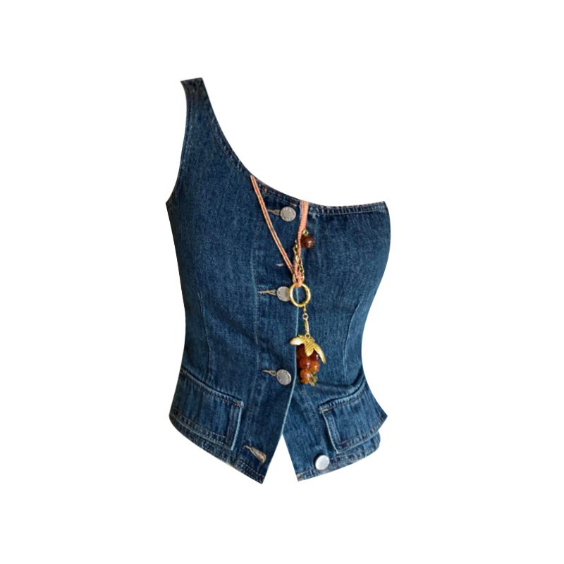 Denim retro blue vest