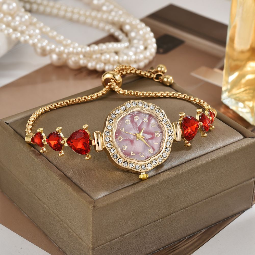 Nueva celebridad de Internet, nuevo amor, reloj con esfera de girasol de diamantes, reloj de pulsera digital compacto y delgado de alto valor