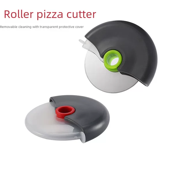 Stainless Steel Roller Pizza Cutter, Removable and Washable, with Protective Cover, Round Pizza Cutter, Kitchen Tool