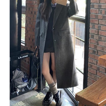 2024冬季新款韩版大衣直筒加厚羊毛呢外套