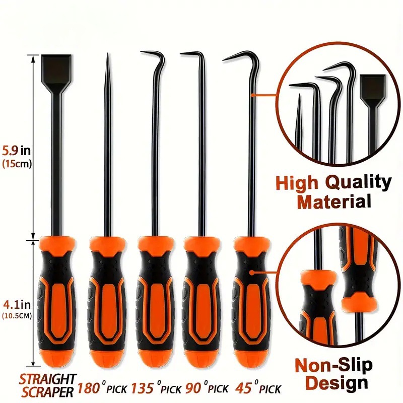 11pc Crochet Hook Set O-Ring Seal Puller Cylinder Scraper Removal Tool