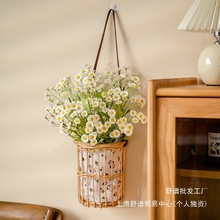 ins风手提花篮仿真花摆件家居挂饰桌面吊篮假花室内摆放装饰品布