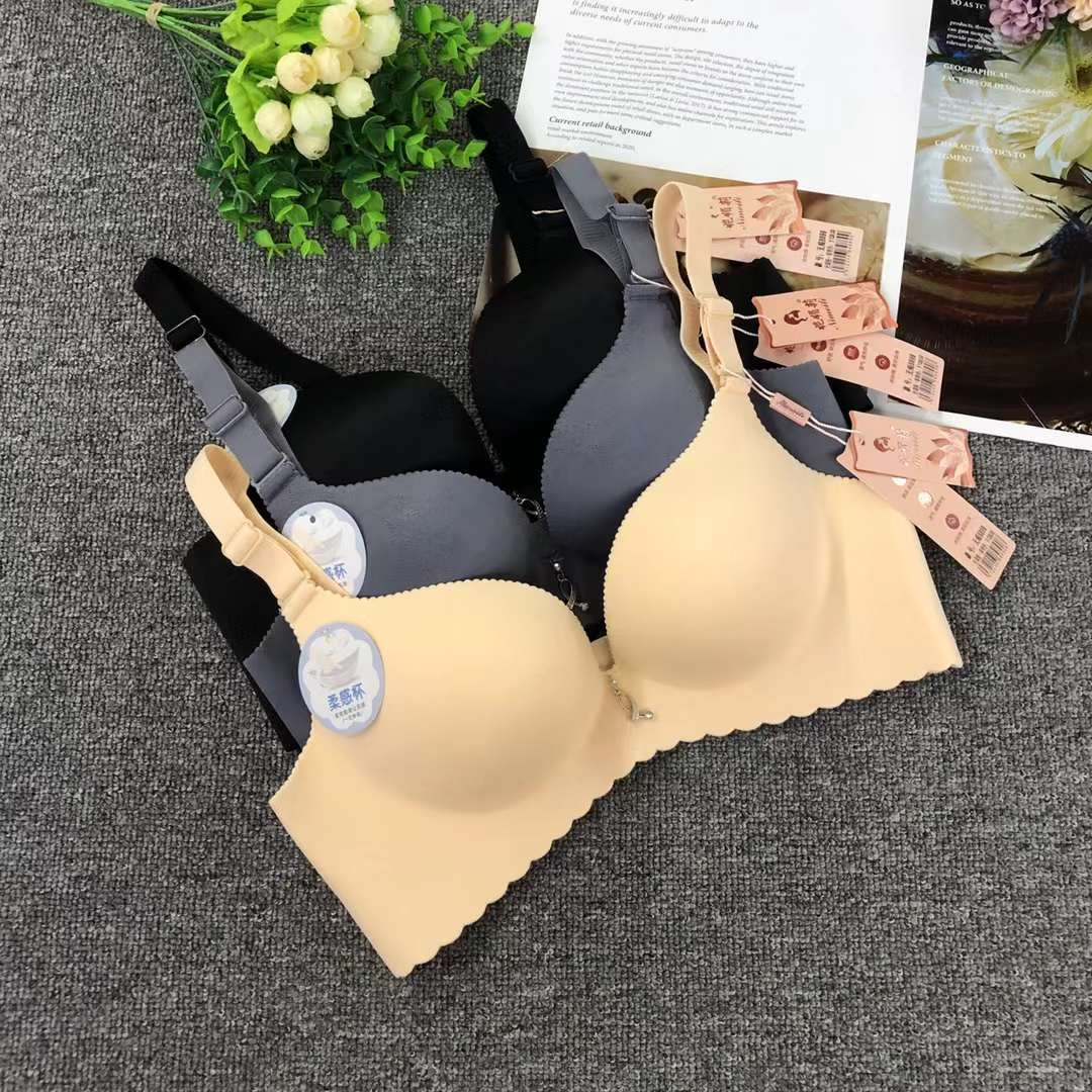 Filipino brillante sujetador ropa interior sin costuras medio grueso de alta calidad se reunieron multi-color multi-tamaño sujetador inalámbrico al por mayor