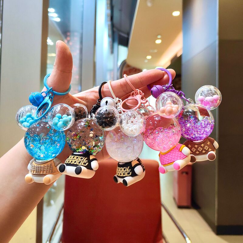 Violent Bear Keychain Liquid Oil Bear Quicksand Bottle Ornament Acrylic Keychain Bag Pendant Wholesale Violent Bear Keychain Liquid Oil Bear Quicksand Bottle Ornament Acrylic Keychain Bag Pendant Wholesale