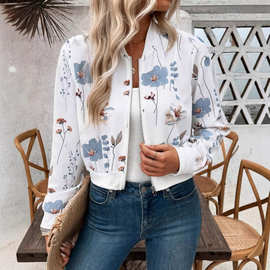 2024亚马逊速卖通秋冬eBay拉链装饰长袖开衫外套夹克休闲休闲百搭