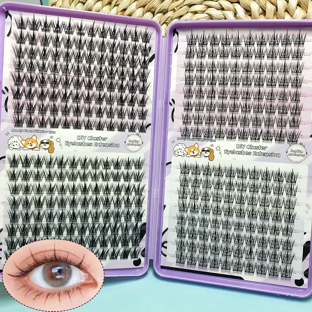 Serie de pestañas postizas transfronterizas Libro de pestañas de comercio exterior Pestañas postizas en inglés completas Pestañas postizas de gran capacidad, pelo segmentado de un solo racimo