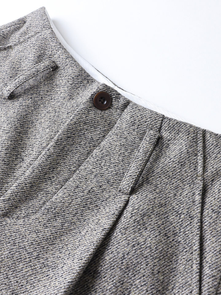 Quần tây nữ ống rộng cạp cao chất liệu len pha polyester, màu trơn, dáng rủ tôn dáng, giữ ấm — Màu ảnh