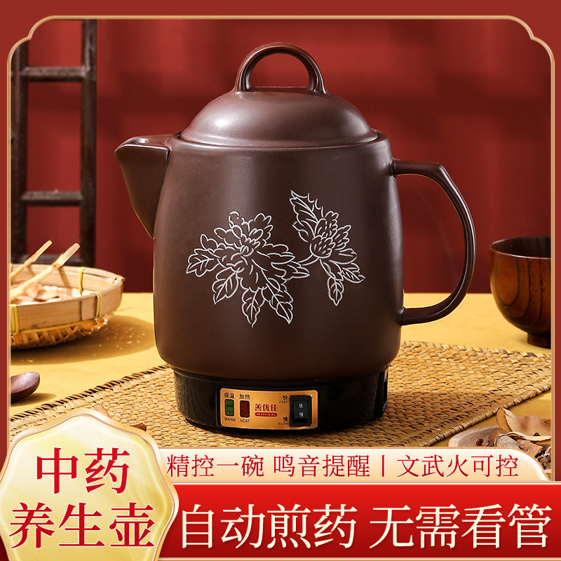 Shanyoujia 漬け薬ポット、漢方薬ポット、煮込みトニック、ヘルスケアポット、セラミックプラグイン漢方薬ポット|undefined