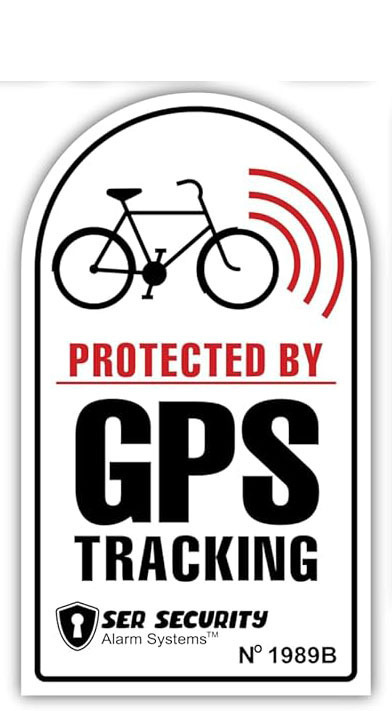 Advertencia GPS pegatinas de rastreo de bicicletas pegatinas de vinilo para automóviles, se puede personalizar