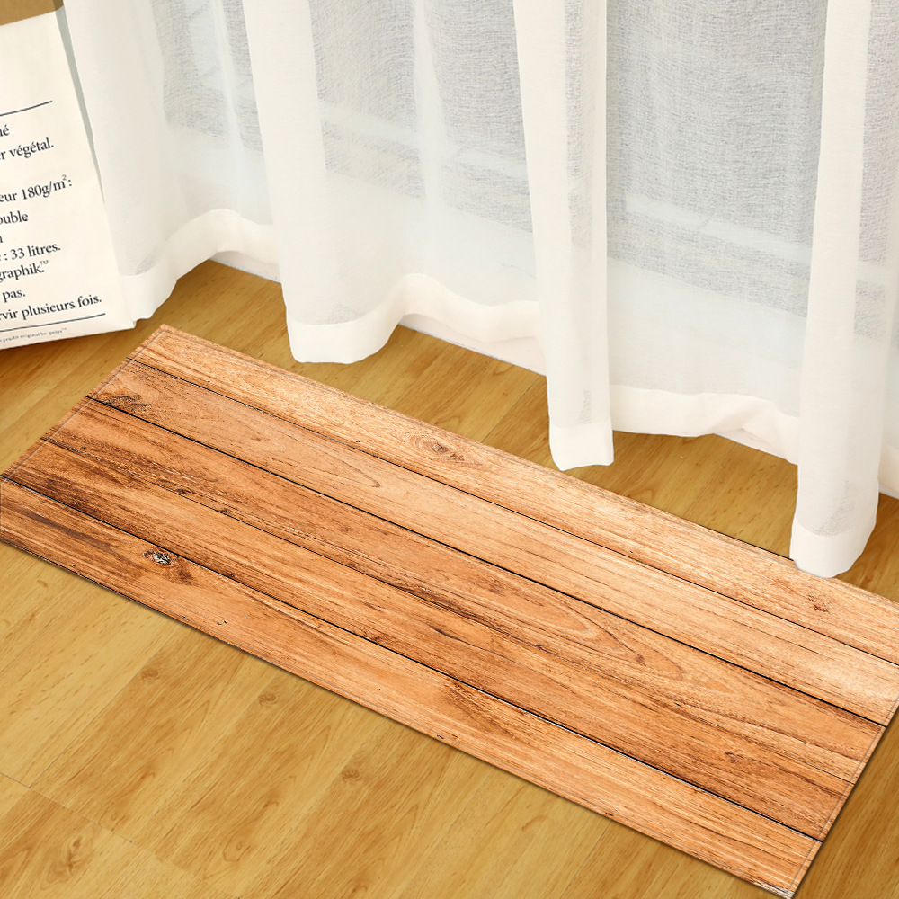 Venta caliente grano de madera puerta casa estera cocina tira absorbente baño antideslizante alfombra del piso sala de estar dormitorio alfombra 1