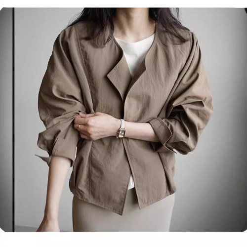 2025 Korean Spring and Summer New Loose Plus Size Round Neck Sun Protection Top Air Conditioning Cardigan Thin Short Jacket Shirt