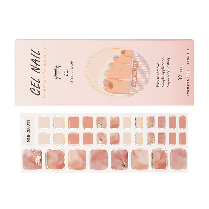 Factory supply gel toe nail sticker Nail Polish glue lamp foot nail sticker semi-baked nail polish foot sticker in stock Factory supply gel toe nail sticker Nail Polish glue lamp foot nail sticker semi-baked nail polish foot sticker in stock
