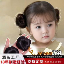 宝宝假发发圈可爱花苞夹子逼真丸子头头饰网红婴儿发量少用发夹女