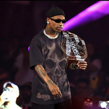 Travis Scott x WWE联名款火焰骷髅字母字母印花男女宽松短袖T恤