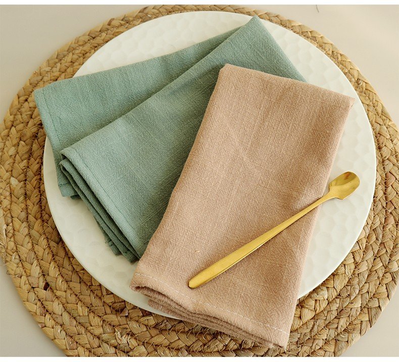 Nordic Style Solid Color Linen Placemat display picture 3