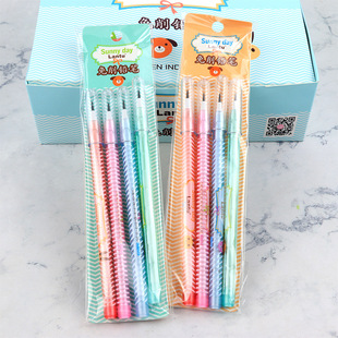 Wholesale Blueprint card pack multi-style student bullet pencil replaceable cut-free egg pen 4 pcs/bag stationery