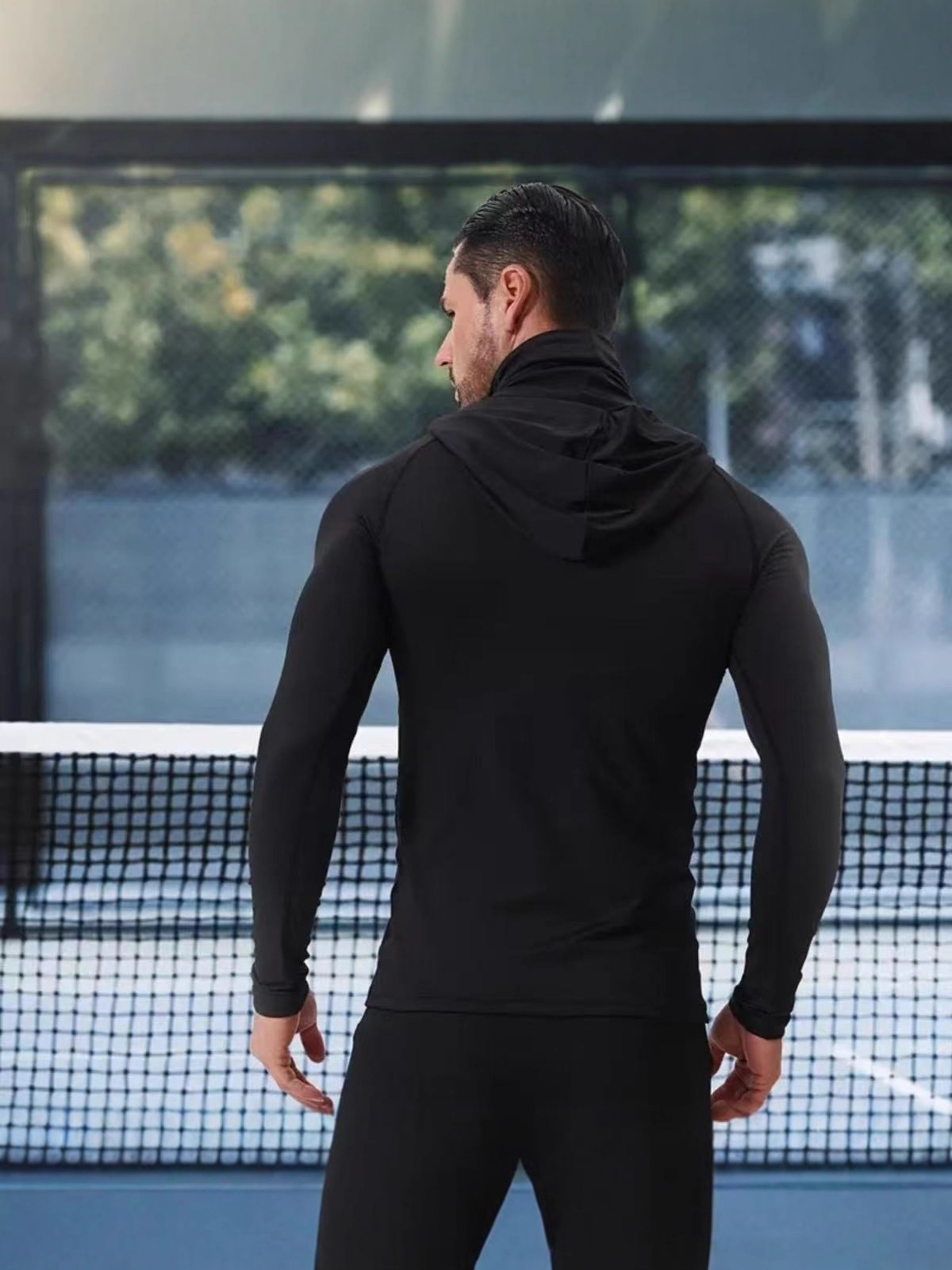 Compra a granel preferencial transfronteriza deportes al aire libre alta velocidad elástica seca manga corta entrenamiento de ciclismo corta gorra de corbata alta apretada