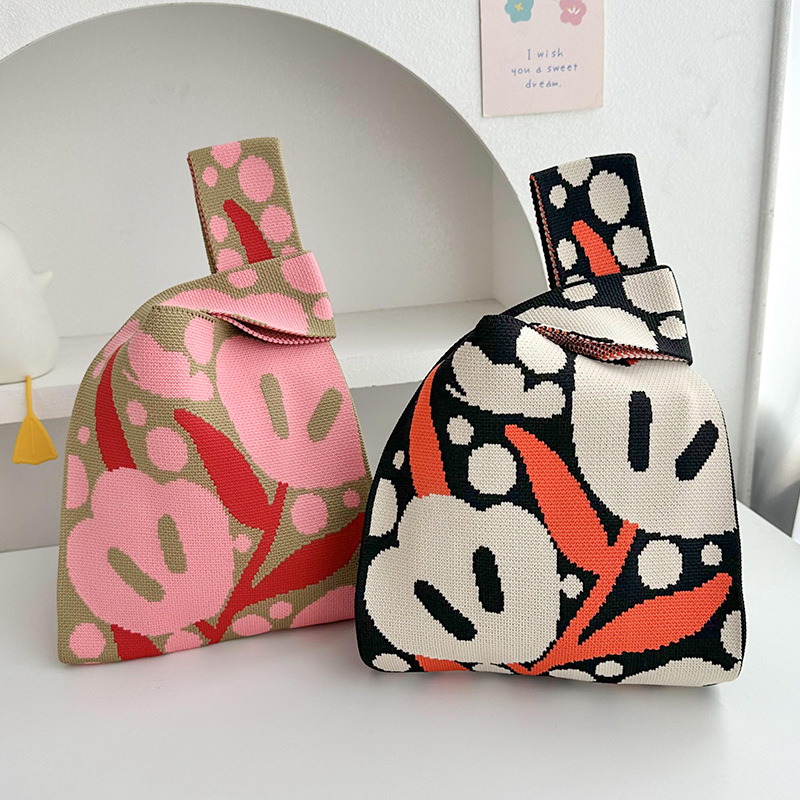 Bolso de punto de flores versión coreana del bolso de hombro de diseño de nicho de moda ins