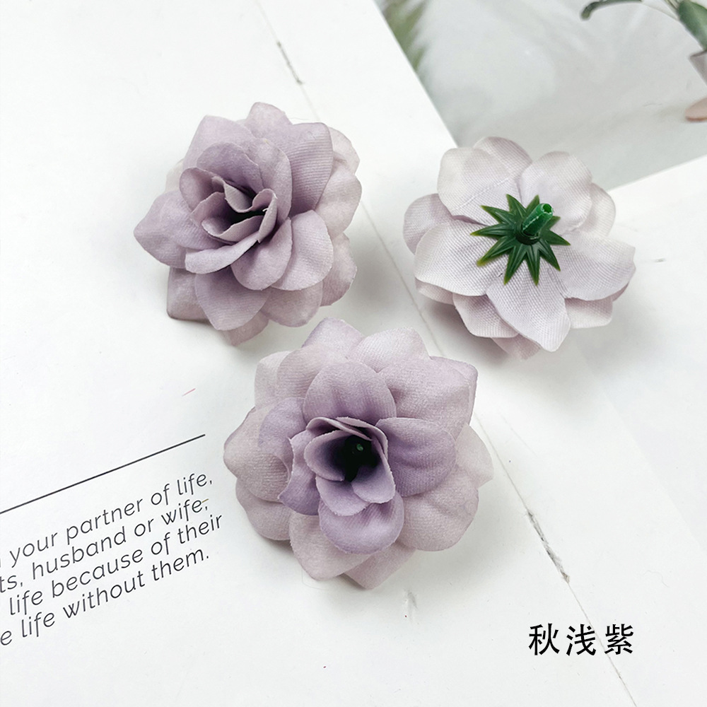 Simulación de tela de terciopelo de pequeño ángulo flores de rosa DIY sombreros hechos a mano arreglos de flores bolsas de props para el hogar adornos florales