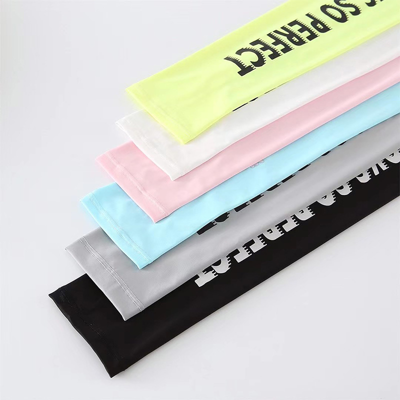 泫雅風夏季網紅ins印花冰袖防曬防紫外線字母冰袖男女冰絲手袖套