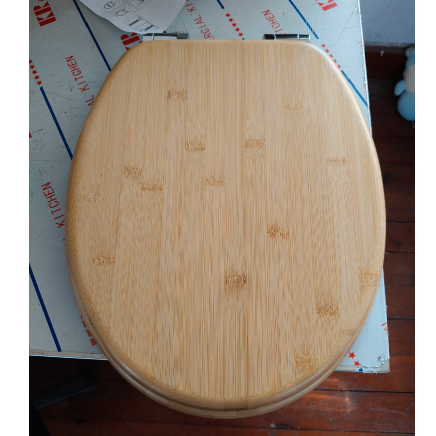 Fábrica directa cubierta de inodoro de bambú cubierta de inodoro de bambú cubierta de inodoro de madera sólida cubierta de inodoro de bambú