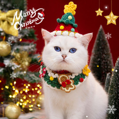 クリスマスのペットのアクセサリーの手作りの首の猫の犬のかわいい祝日の首輪の口のタオルの小型の犬の毛糸のポケット