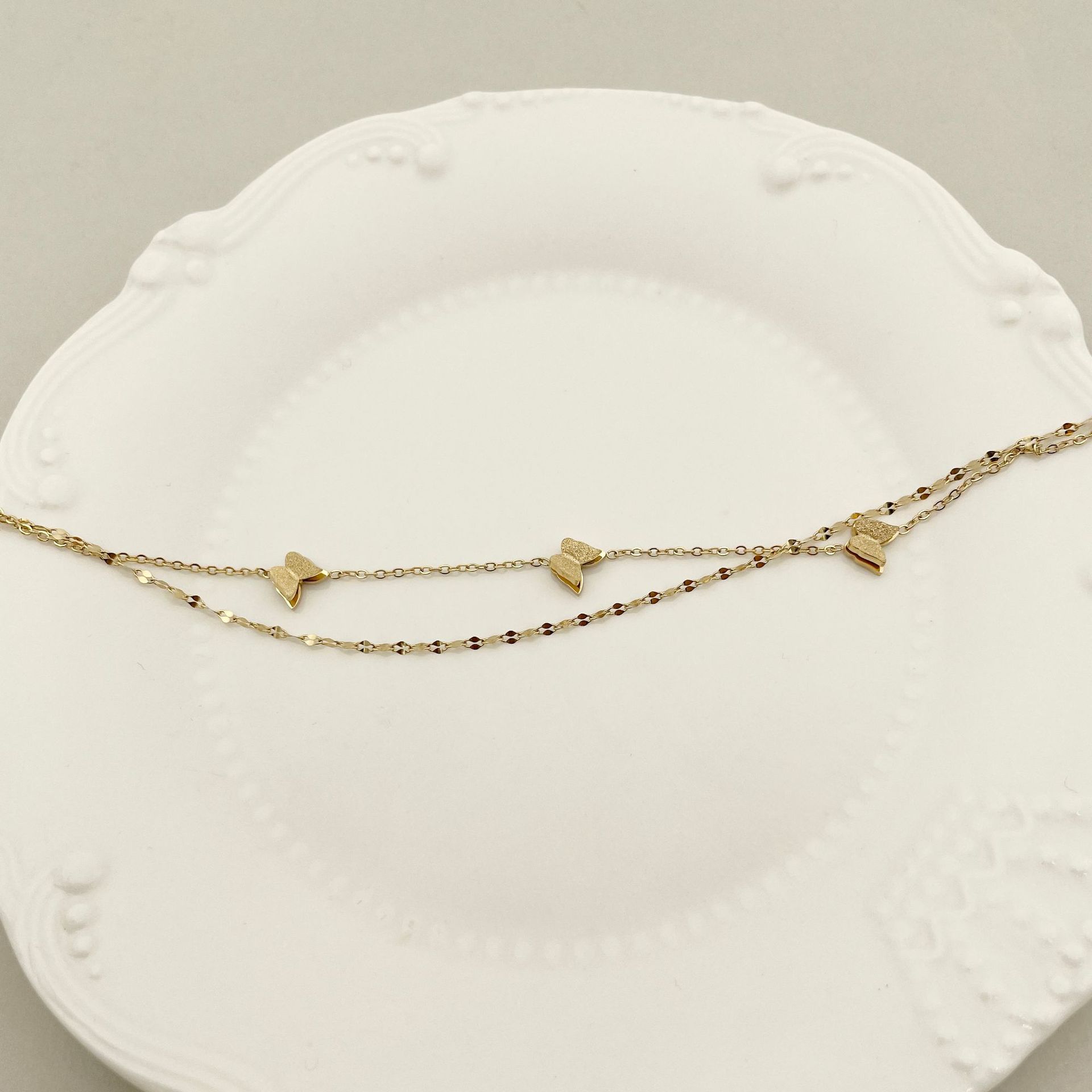 Simple Style Butterfly Stainless Steel Bracelets 1 Piece