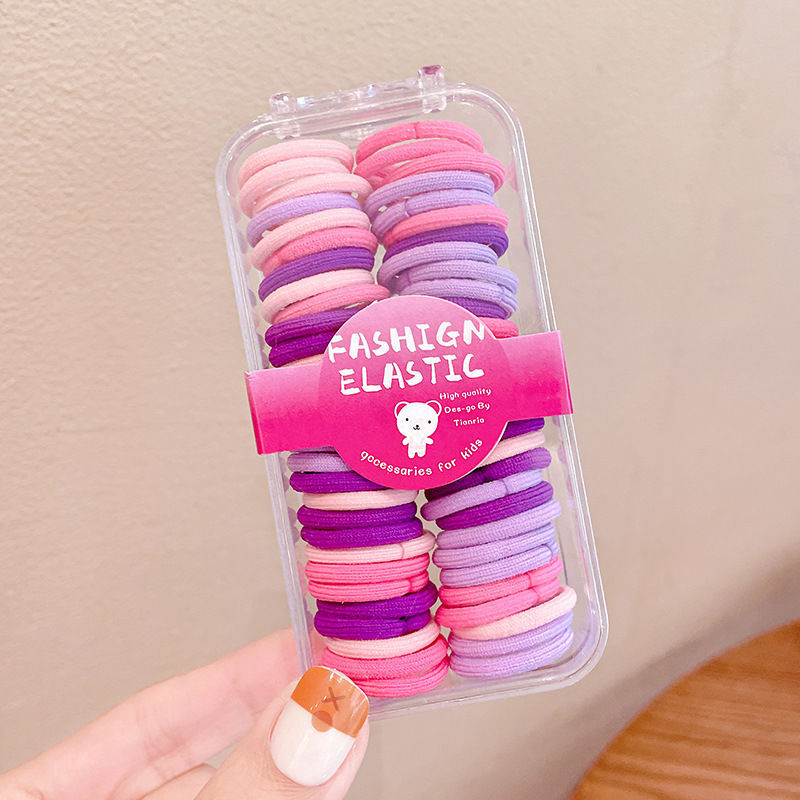 Caja de bebés correa de goma de color no daña el cabello bebé anillo de cabello duradero pequeña cuerda de cabeza de niña correa de goma para niños
