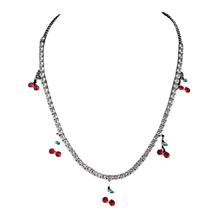 Moda nuevo collar de cereza delicado colgante de diamante de diamante universal collar de diamante flash fábrica de venta directa inswind image 7