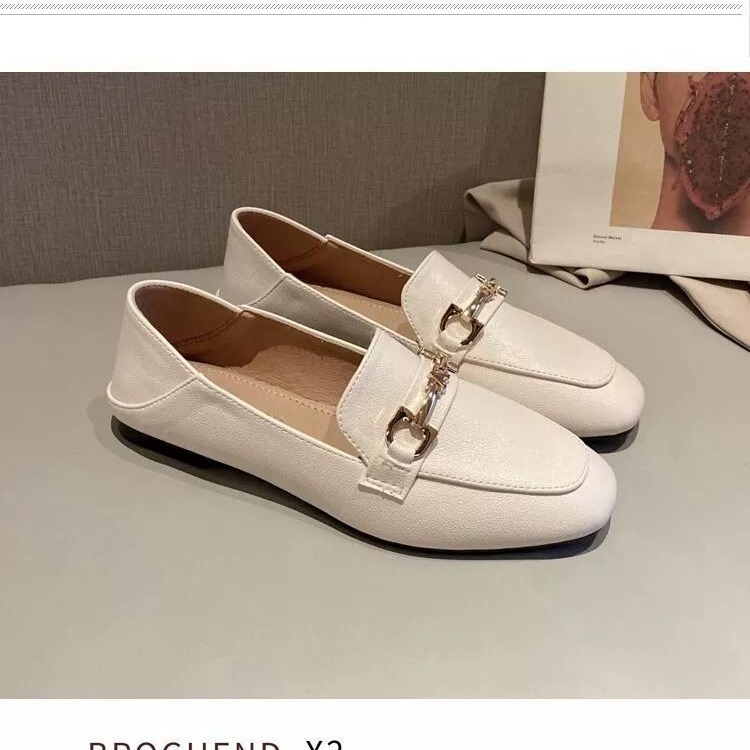 Zapatos de sol sol para mujeres 2024 nuevos zapatos de primavera Bean todos los tipos de estilo británico retro zapatos de cuero con un pie zapatos Lefour