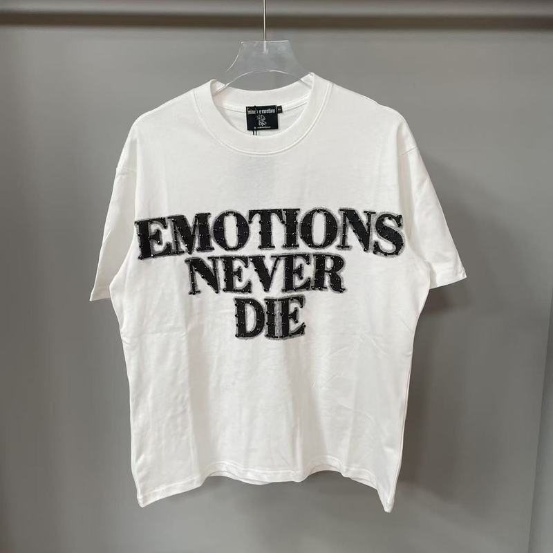 国境を越えた外国貿易MIXED EMOTIONアメリカのファッションブランドエンジェルハイストリートホットダイヤモンドバットスリーブルーズ半袖Tシャツ男性用|undefined