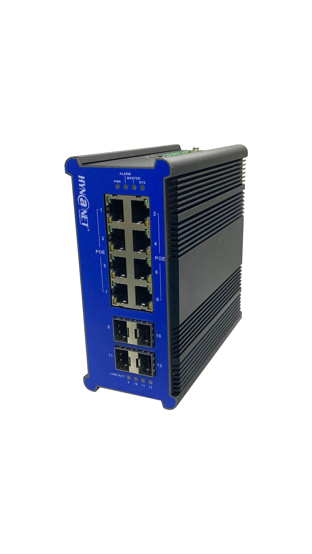 IDS5008F4-8P  工业级8千兆电+4万兆光导轨式三层网管型POE交换机