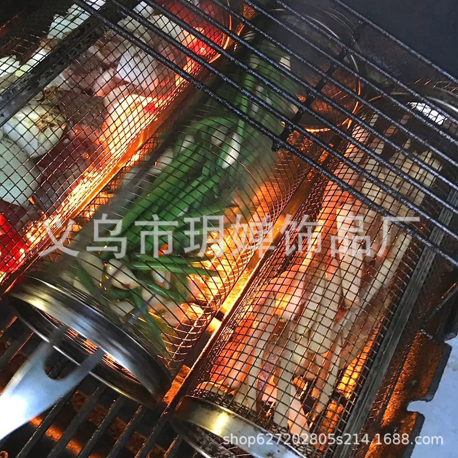 Comercio exterior transfronterizo de Amazon nuevo al aire libre de acero inoxidable barbacoa jaula barbacoa cilindro tubo de red en stock al por mayor