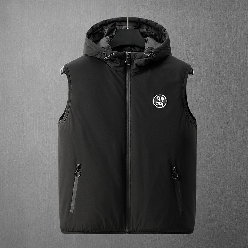 Hombre chaleco con capuz nuevo otoño y invierno cross-border algodón clip caballo chaleco cálido para hombres versión coreana 22072
