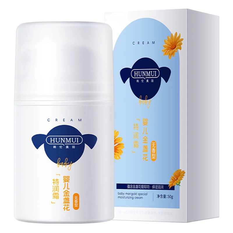 Специальный увлажняющий крем Hanlun Meiyu для детей с календулом Мягкий приятный для кожи осенне-зимний увлажняющий детский крем для ухода за кожей
