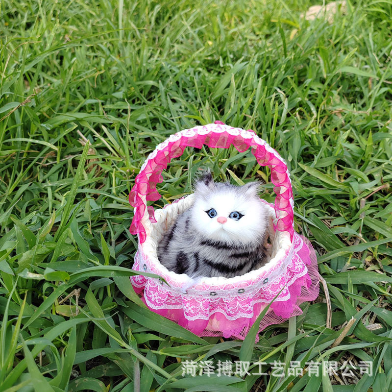 猫のレースを模倣したバスケットと呼ばれます。猫の誕生日プレゼント工芸品の置物は動物の模型レースを模倣します。|undefined