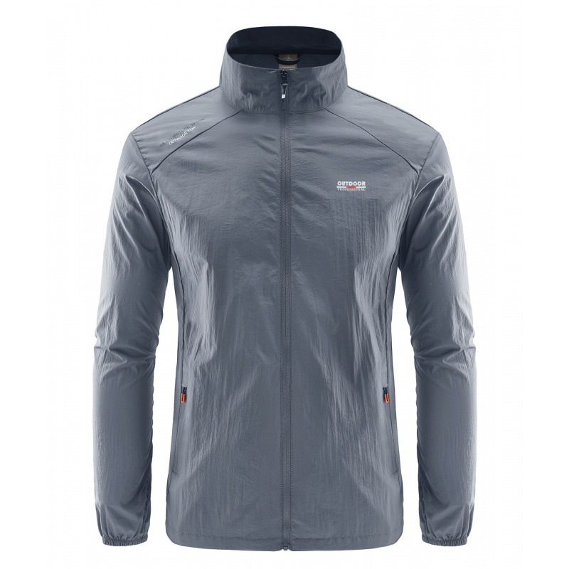 2022 chaqueta de cuello vertical de verano hombre delgada ropa de piel transpirable de mediana edad chaqueta deportiva de verano chaqueta de protección solar hombre