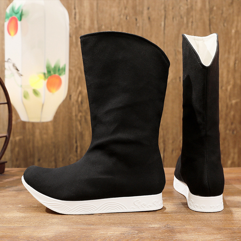 [shangxin Winter más terciopelo] traje antiguo artes marciales Jinyi Wei hanfu zapatos masculinos tubo largo oficial retro botas de jabón de boda chino