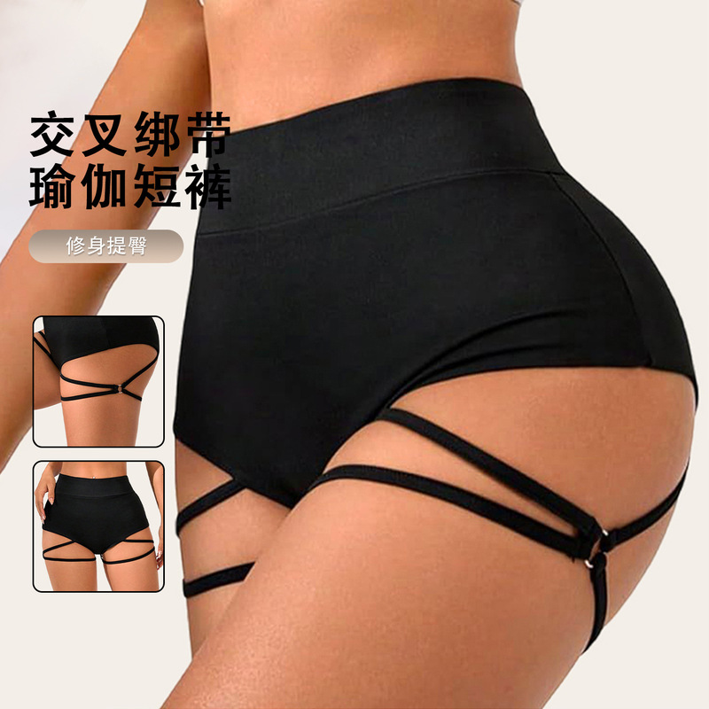 Amazon's Best-Selling Cross-Strap Yoga Shorts for Women, Tight-Fitting High-Waisted Butt-Lifting Yoga Pants, Sports Training Fitness Pants