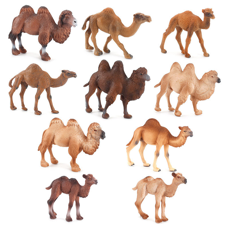 Transfronterizo desierto simulación animal sólido camello modelo decoración desierto animal solo doble pico camello traje de juguete