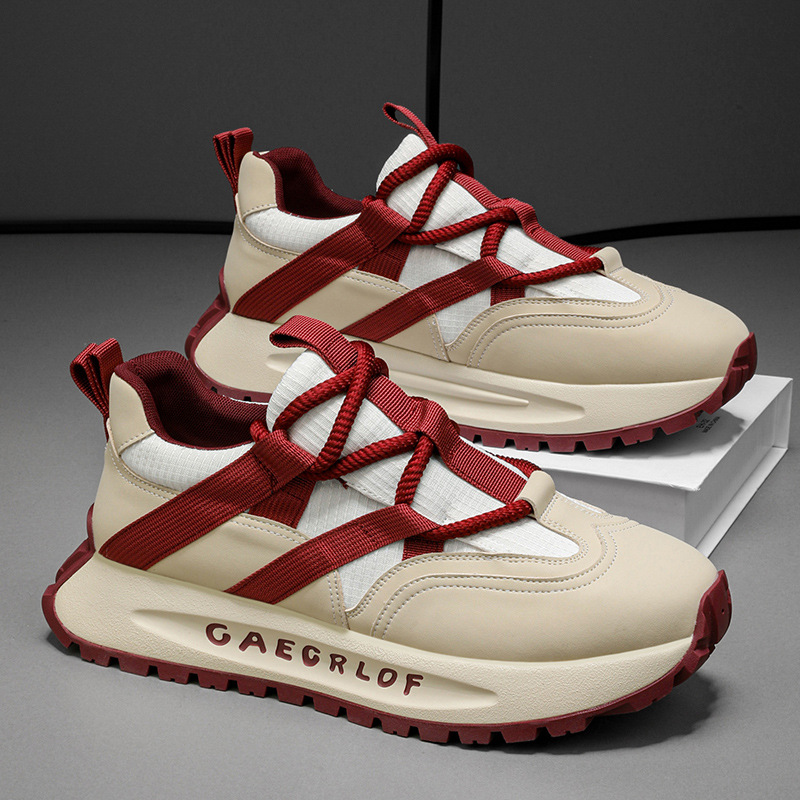 Herren neue Frühjahr neue dicke Sohlen vielseitig Sport und Freizeit Papa Herren Erhöhung verschleißfest und atmungsaktiv_voghion.com