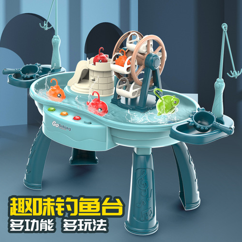Cross-border hot-selling water park fishing toy baby educational multi-functional water tabletop fishing platform parent-child interaction