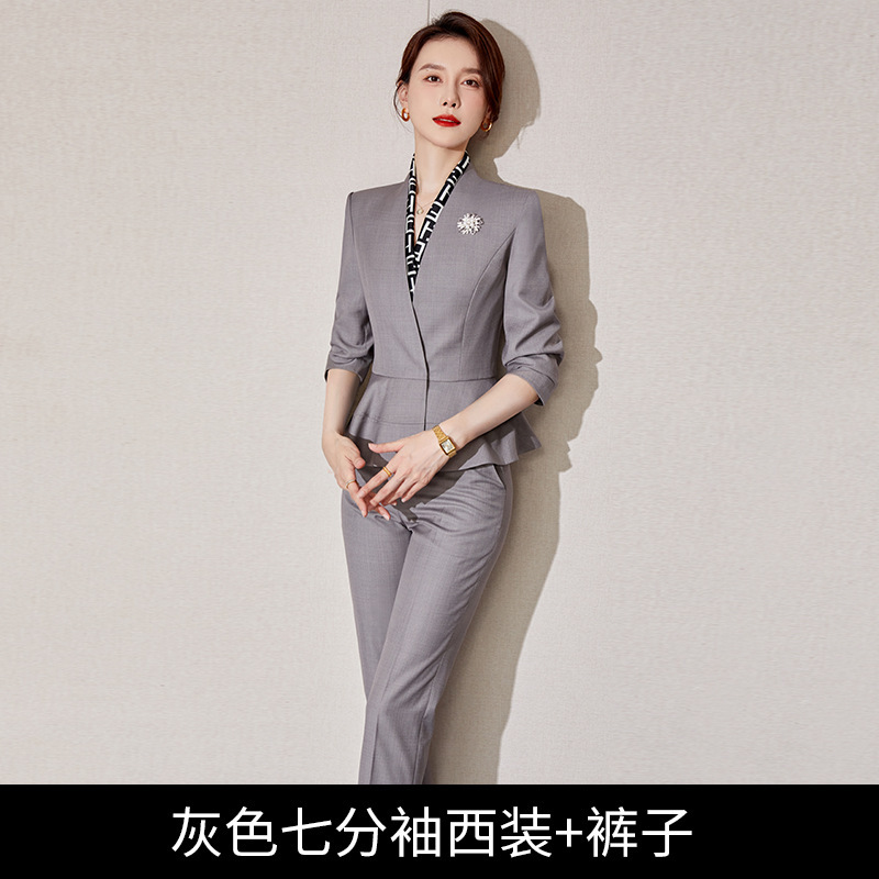 職業スーツ女性高級感グレースーツ工装ファッション気質女神範作業服スーツスーツ正装|undefined