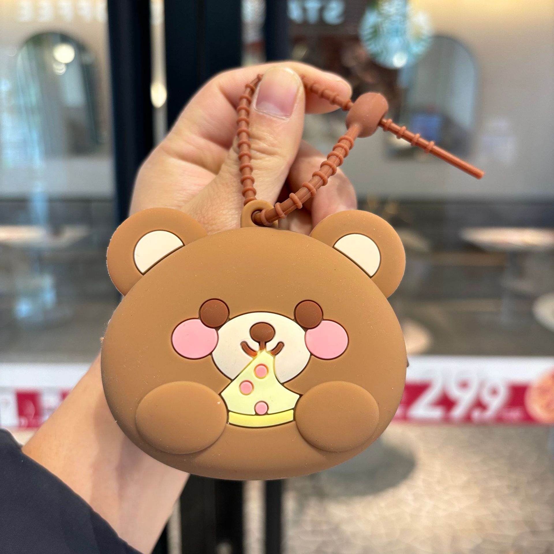 Bolsas de silicona de Año Nuevo lindas bolsas de cambio llaveros colgantes osos pareja llaveros agarrar la máquina de regalo pequeño