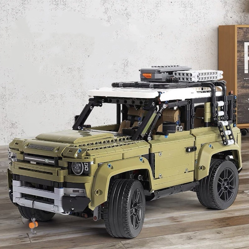 路虎経典衛士クロスカントリー模型自動車はレゴ機械セットの難易度の高い男の子と一緒におもちゃの積み木を作ります。|undefined