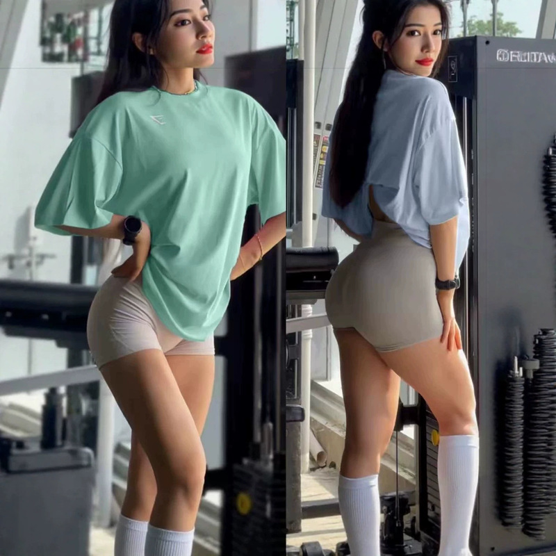 Shark Thin Short-Sleeve Shirt, Cool and Breathable, Soft and Sweat-Absorbent, Combed Cotton, Compact Siro Yarn, Sorona, for Fitness and Weightlifting