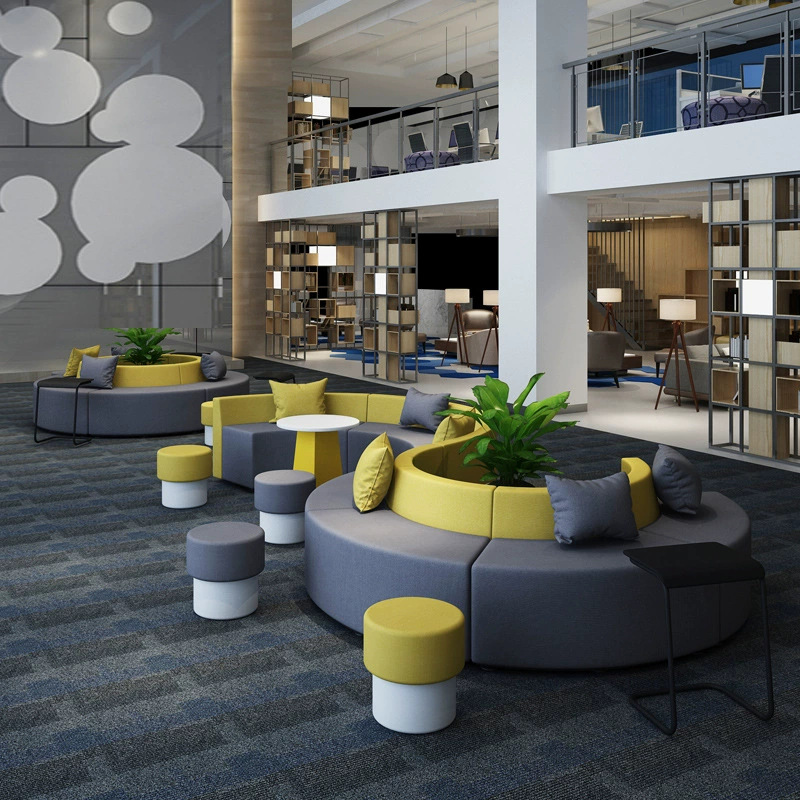 Sofá moderno minimalista creativo en forma de S espacio público ocio sofá de espera combinación centro comercial sala de estar corporativa
